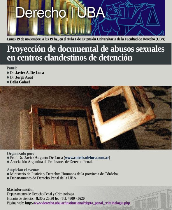 Proyección de documental de abusos sexuales en centros clandestinos de detención