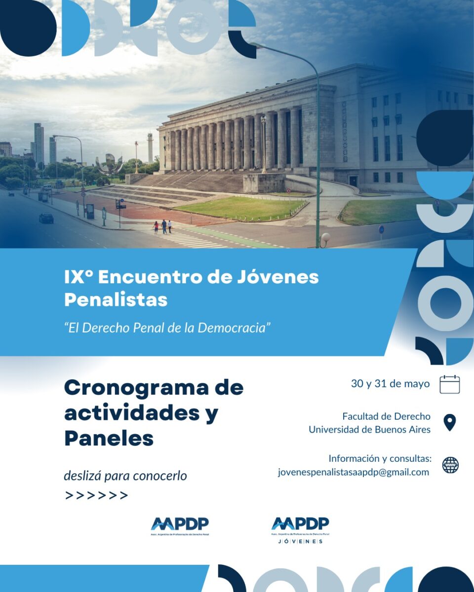 IX Encuentro de Jóvenes Penalistas AAPDP - Cronograma